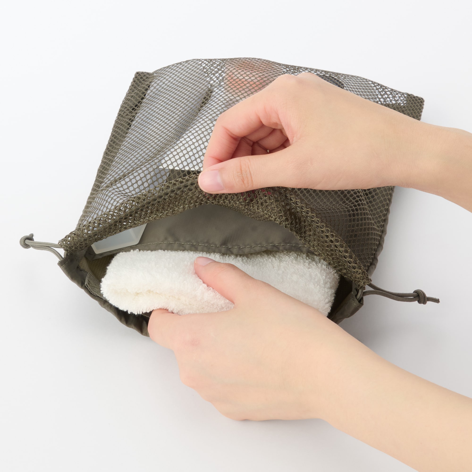 ポリエステルメッシュ巾着　ダブルタイプ