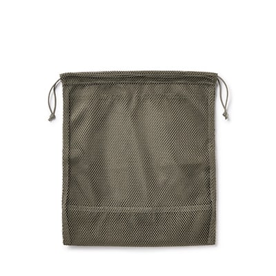 【Ｍ】ポリエステルメッシュ巾着　ダブルタイプ　約２７×３０×１２ｃｍ