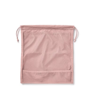 【Ｍ】ポリエステルメッシュ巾着　ダブルタイプ　約２７×３０×１２ｃｍ