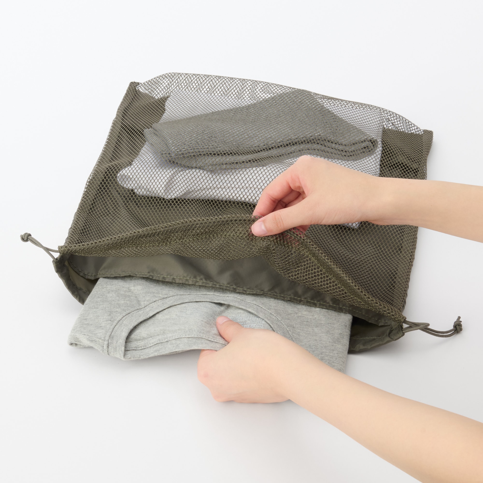 ポリエステルメッシュ巾着　ダブルタイプ