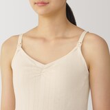 婦人　【マタニティ】シルク混パターンメッシュ授乳に便利なブラキャミソール