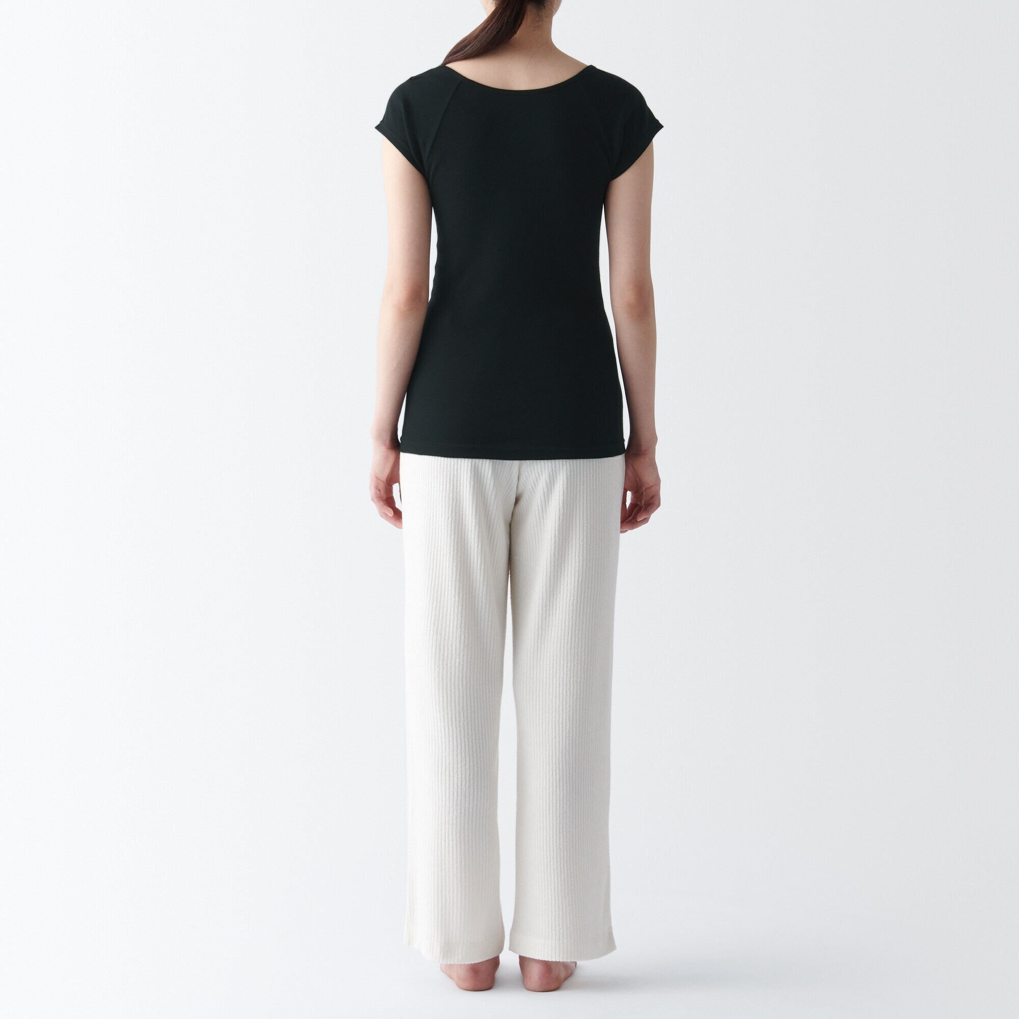 婦人　フライス編みフレンチスリーブＴシャツ