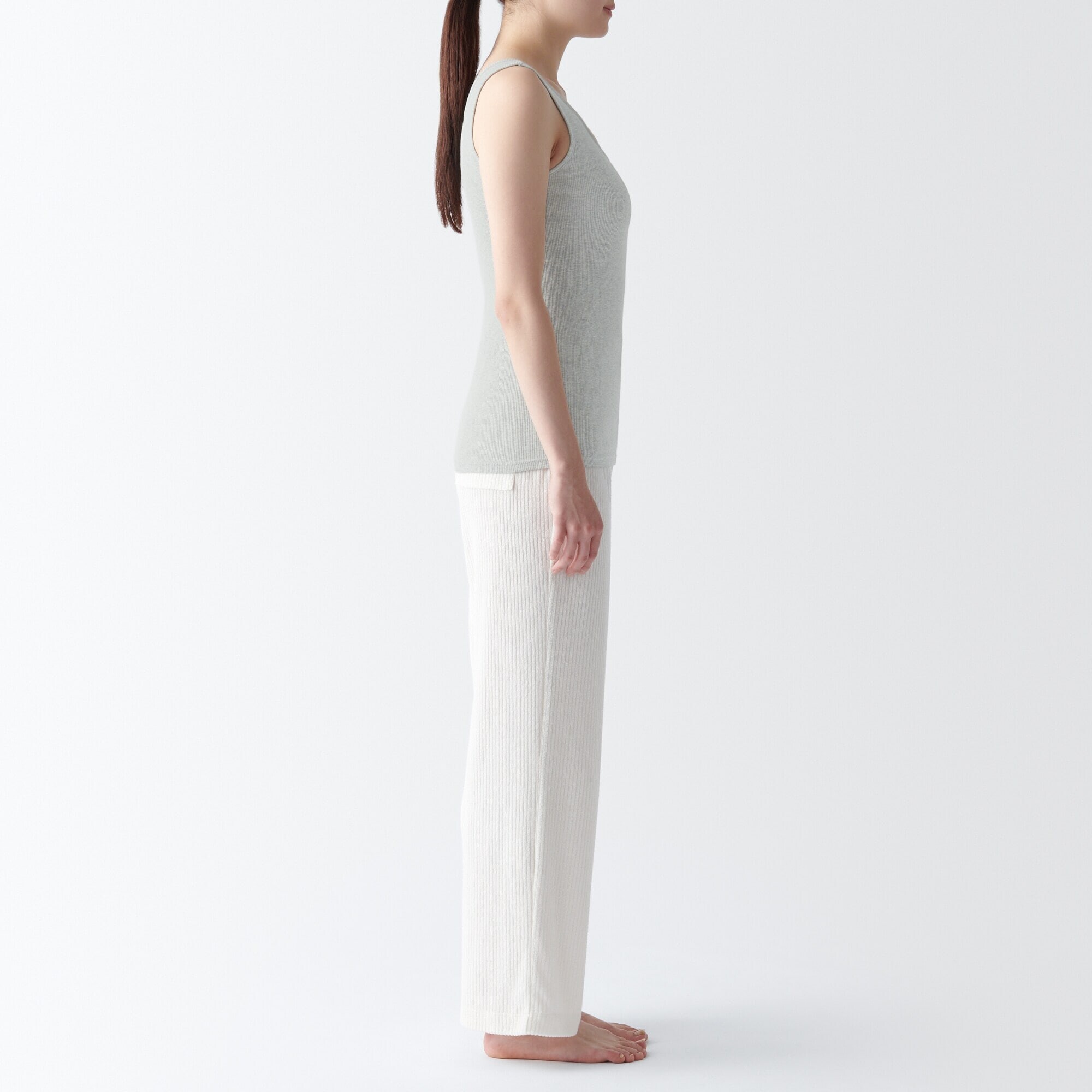 婦人　リブ編みタンクトップ