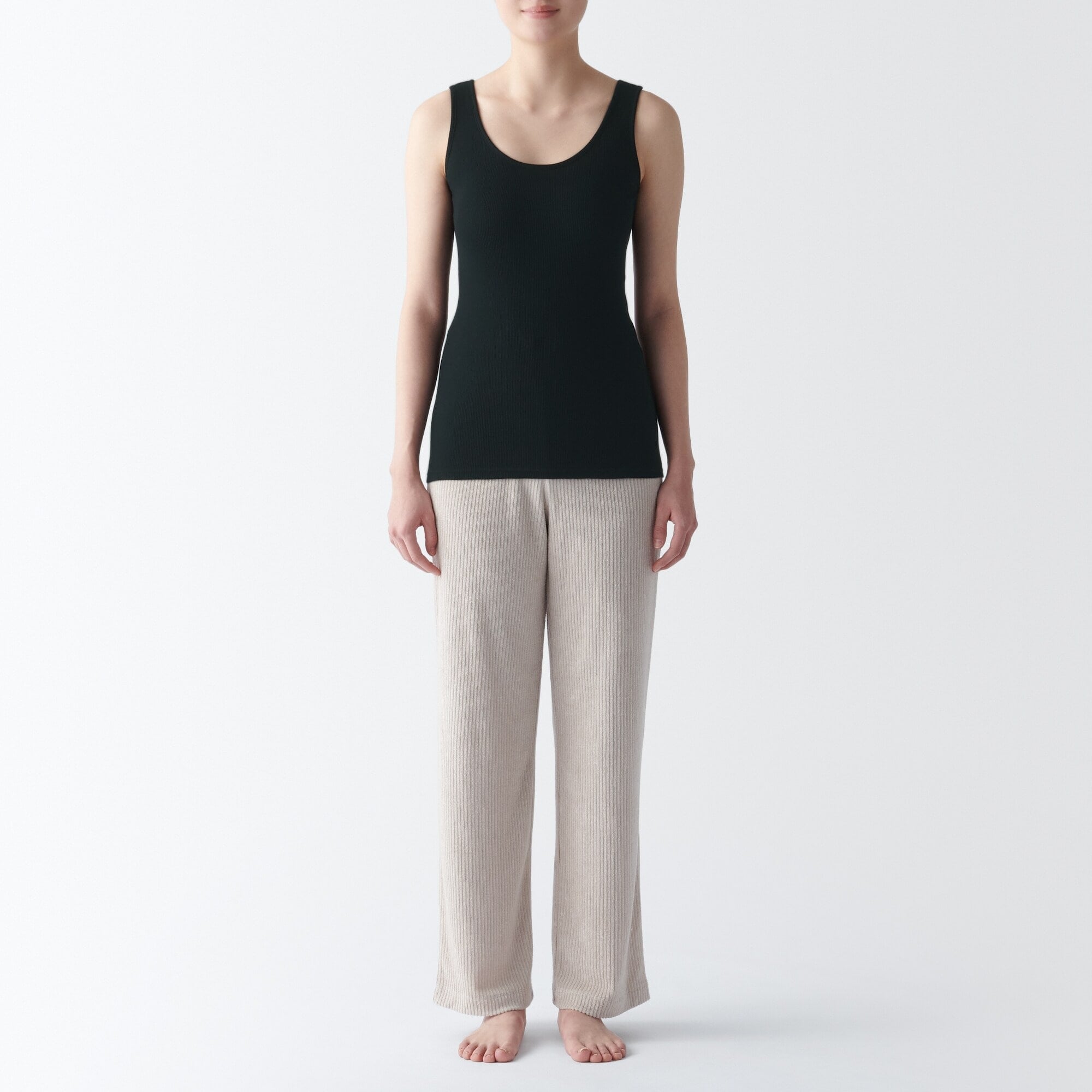 婦人　リブ編みタンクトップ