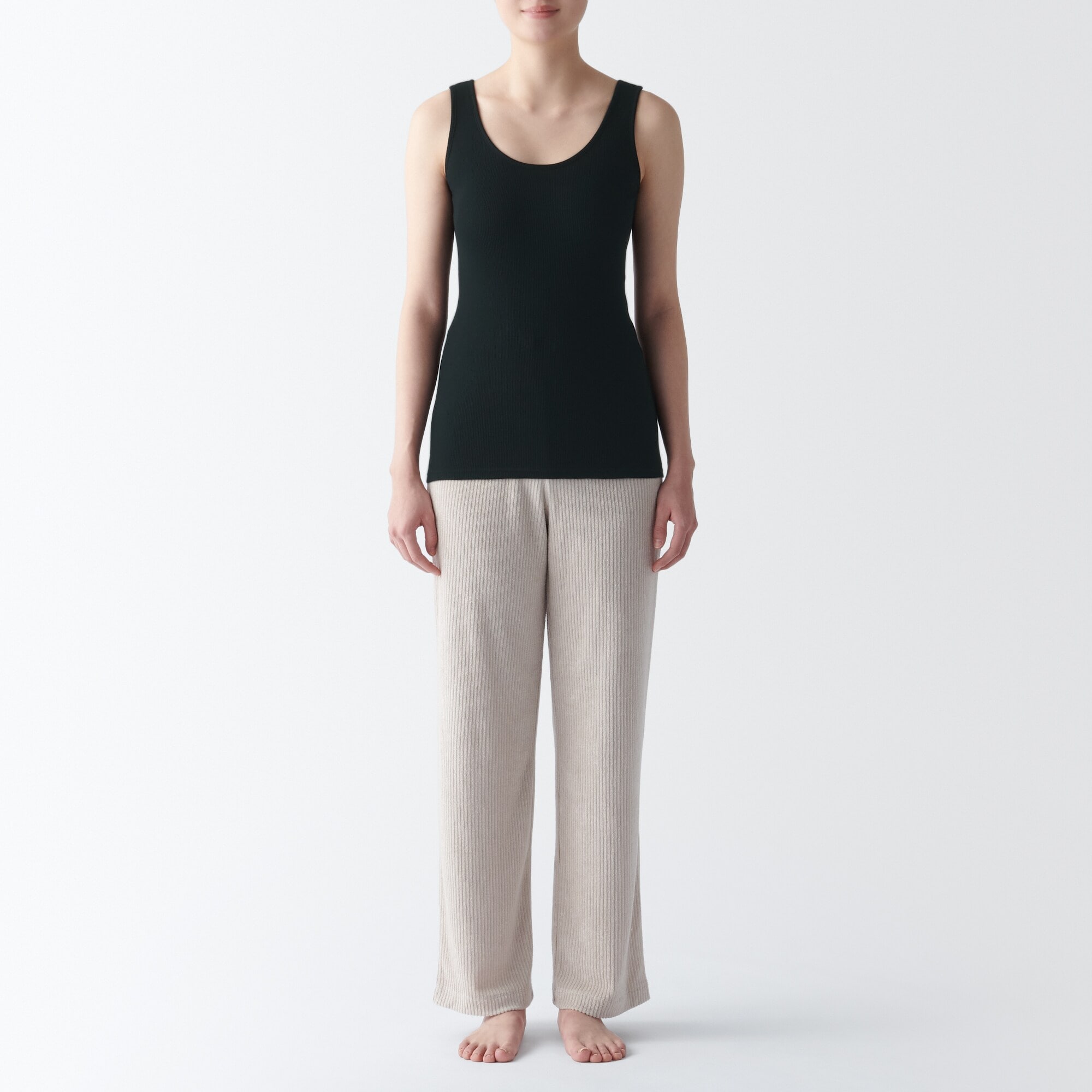 婦人　リブ編みタンクトップ