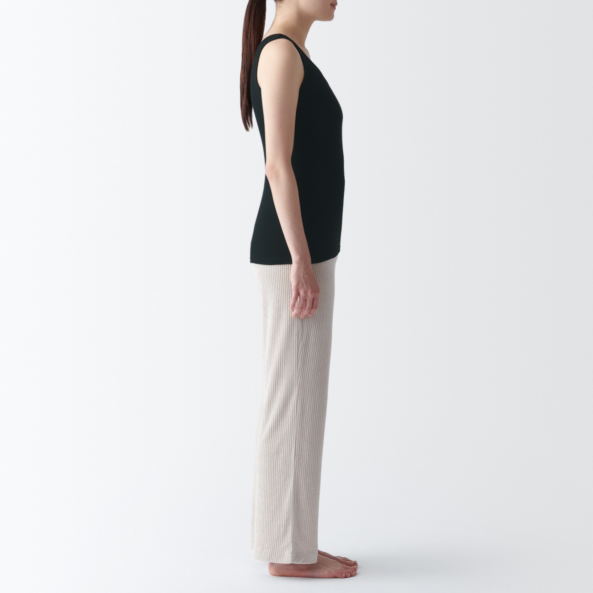 婦人 リブ編みタンクトップ | 無印良品