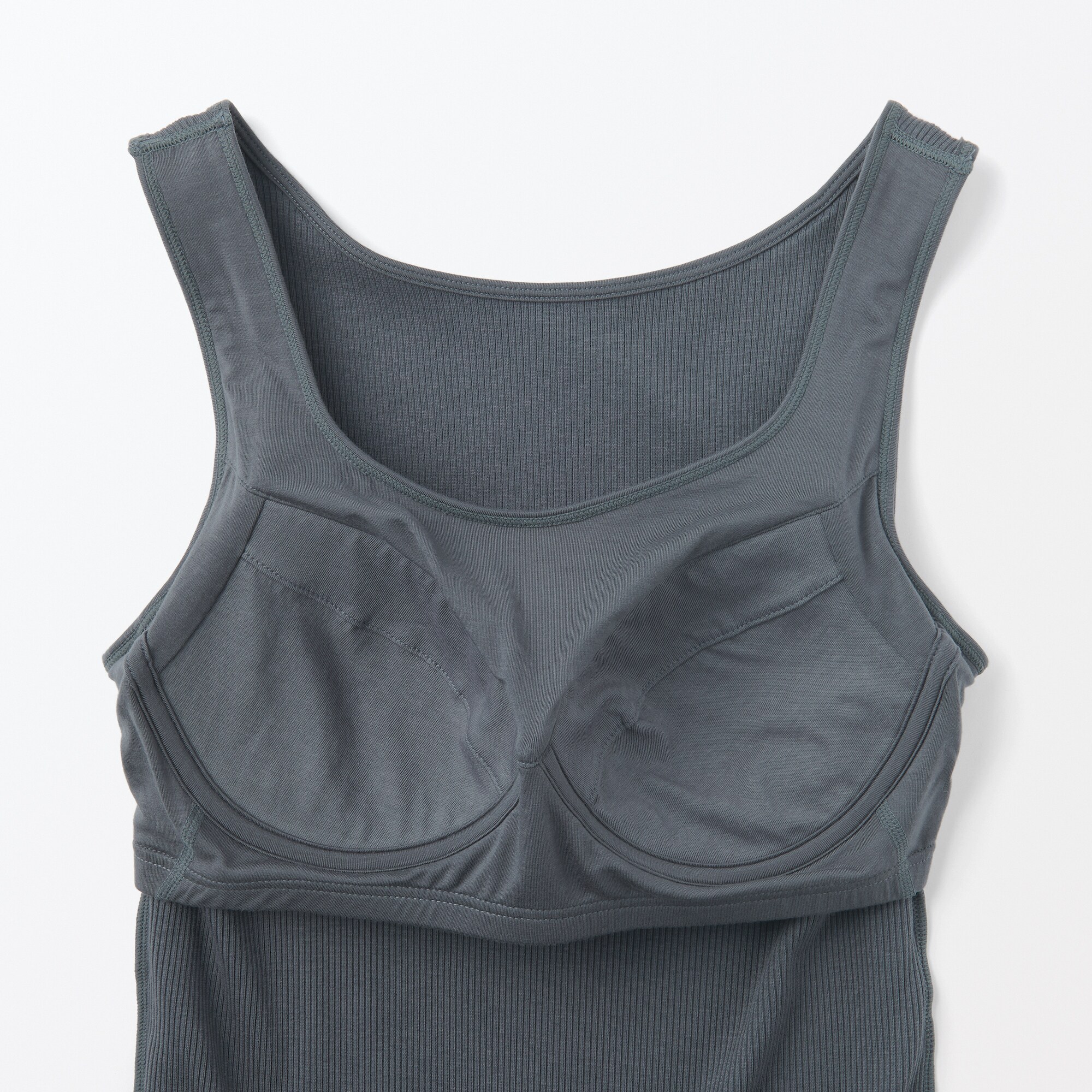 婦人　なめらかリブブラタンクトップ