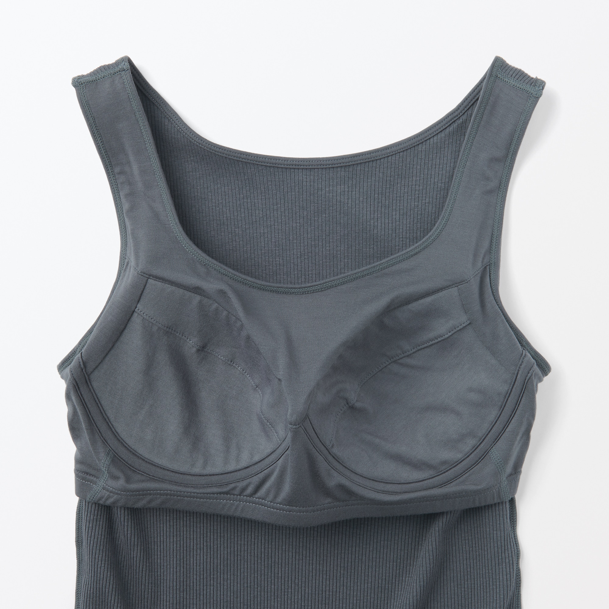 婦人　なめらかリブブラタンクトップ