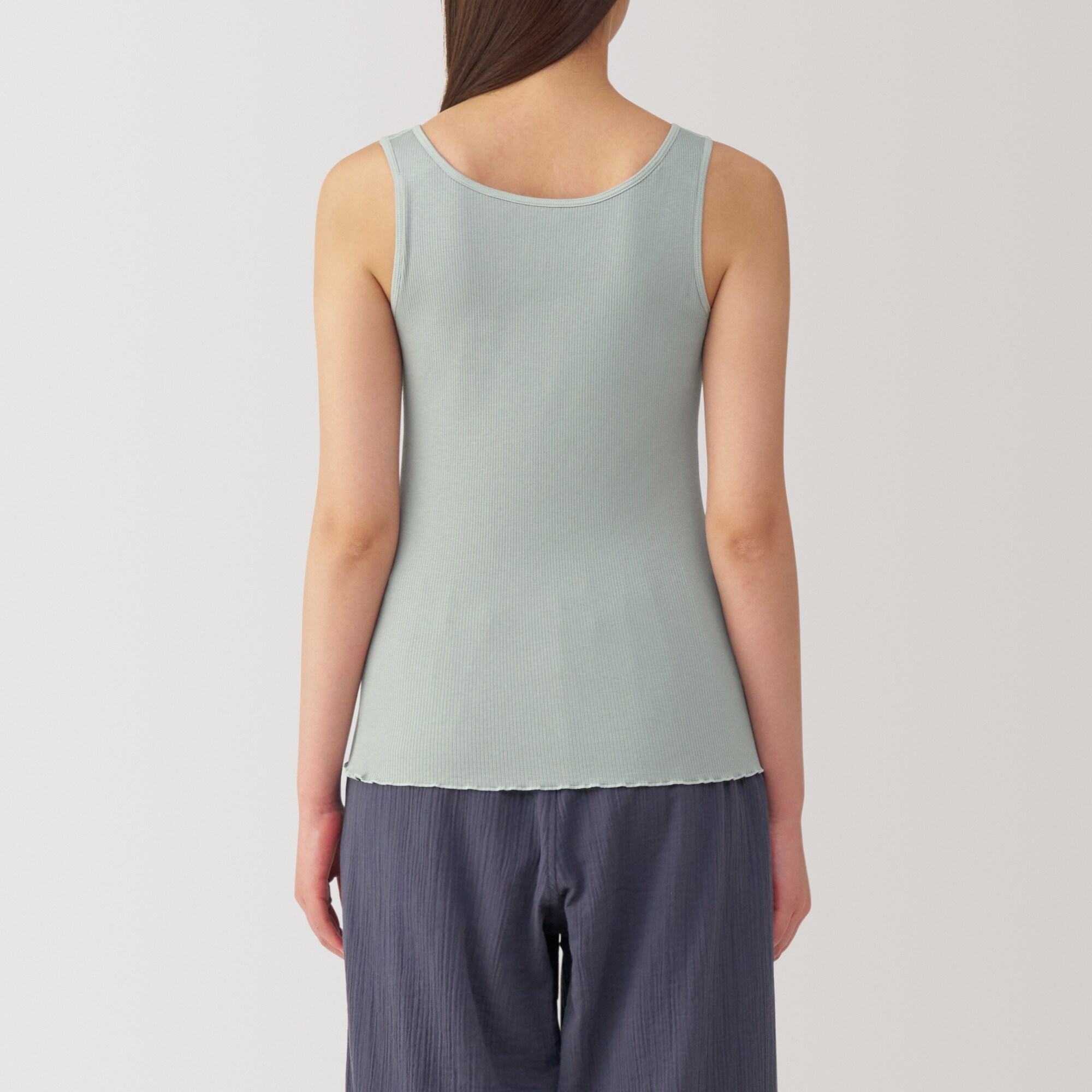 婦人　なめらかリブブラタンクトップ