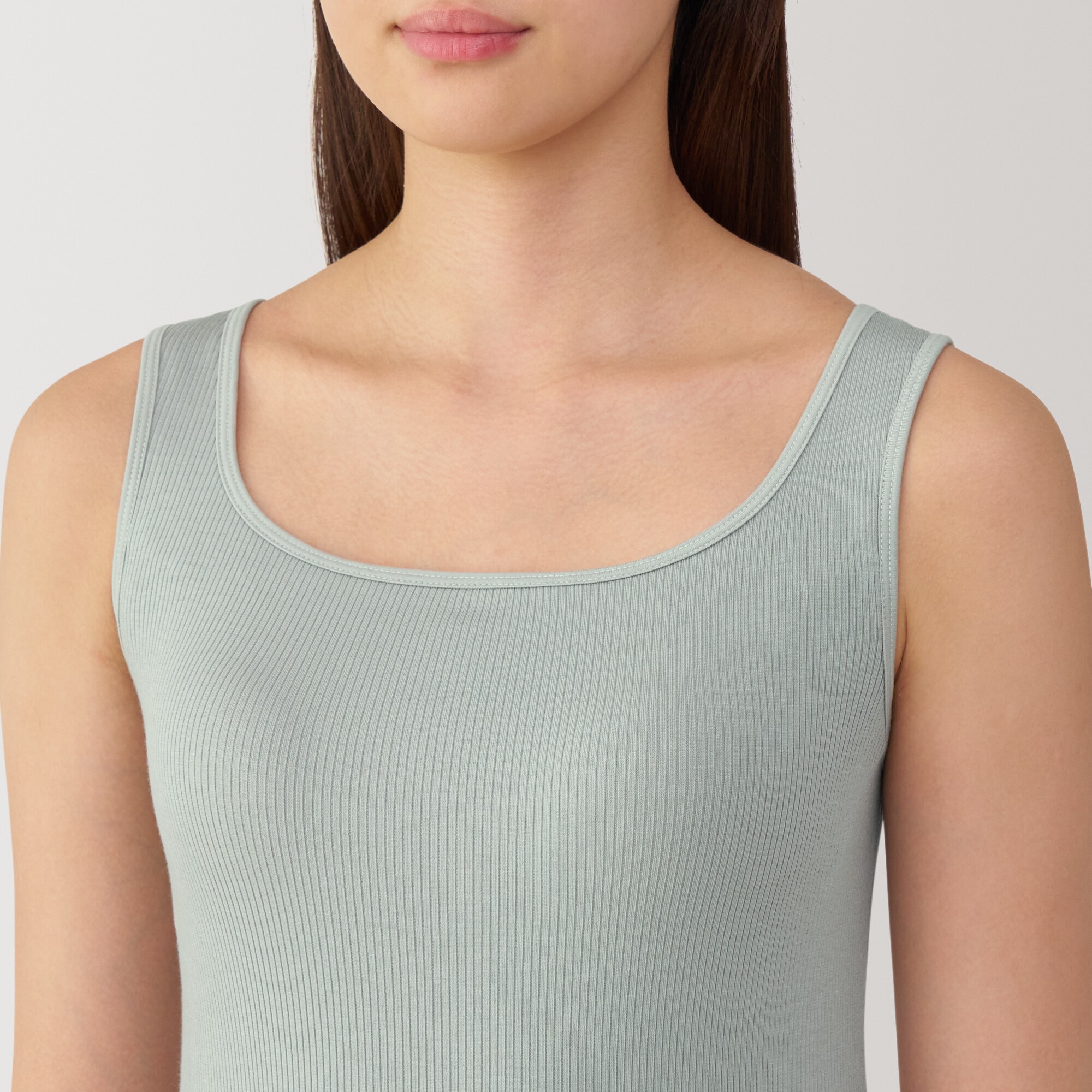 婦人　なめらかリブブラタンクトップ