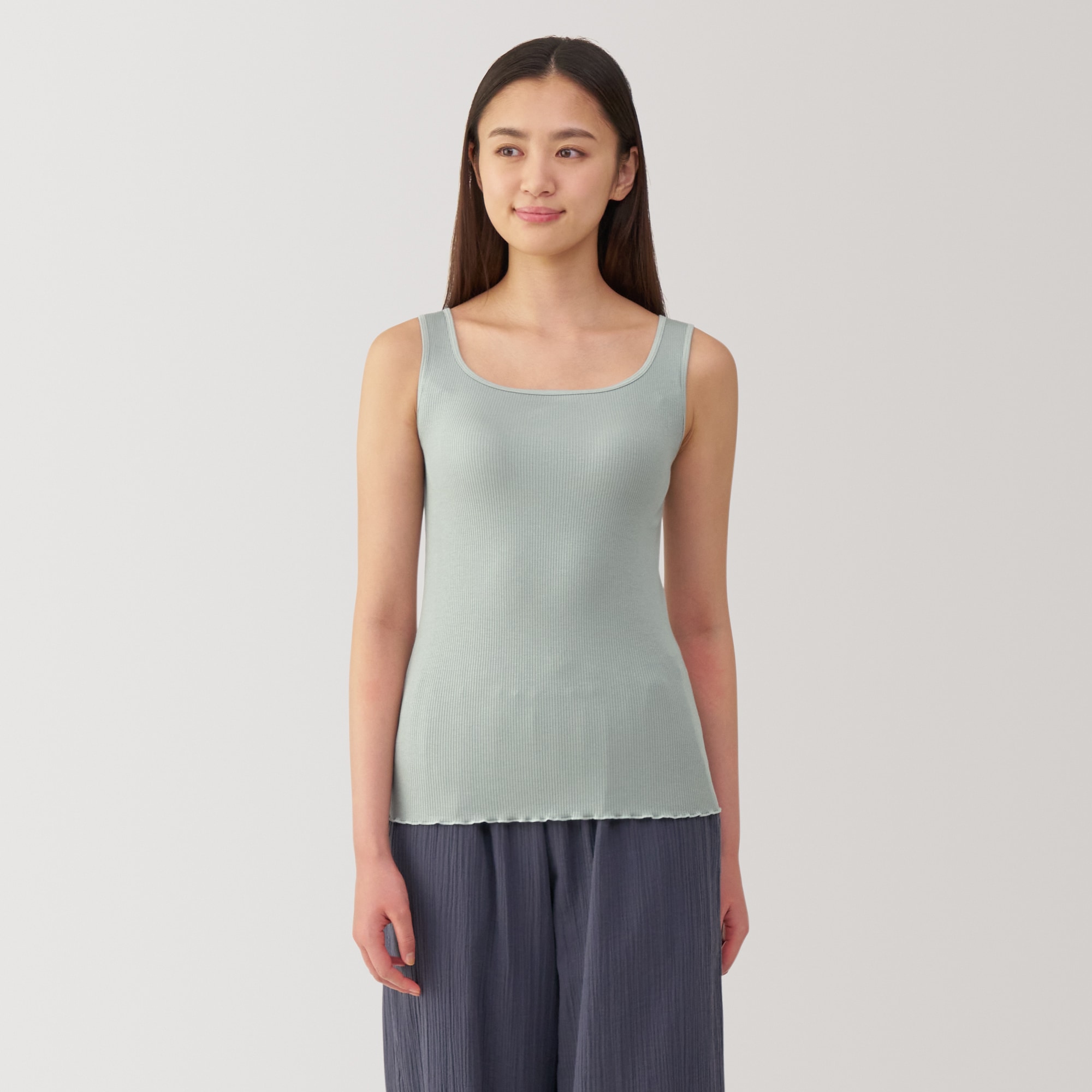 【即納！最大半額！】 婦人 無印良品 | なめらかリブブラタンクトップ Tops