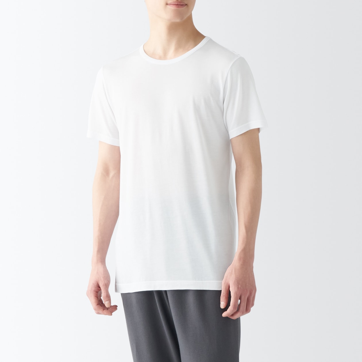 紳士　ひんやりなめらか　クルーネック半袖Ｔシャツ