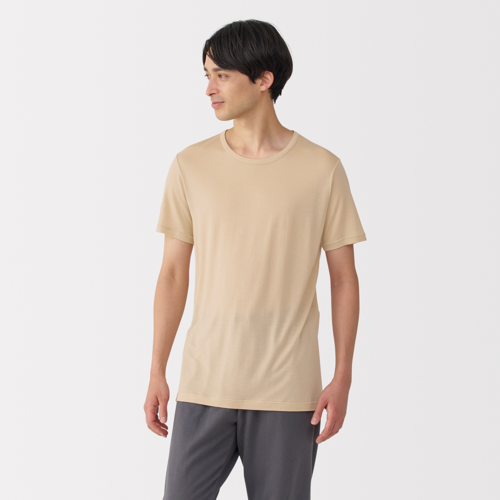紳士 ひんやりなめらか クルーネック半袖Tシャツ | 無印良品