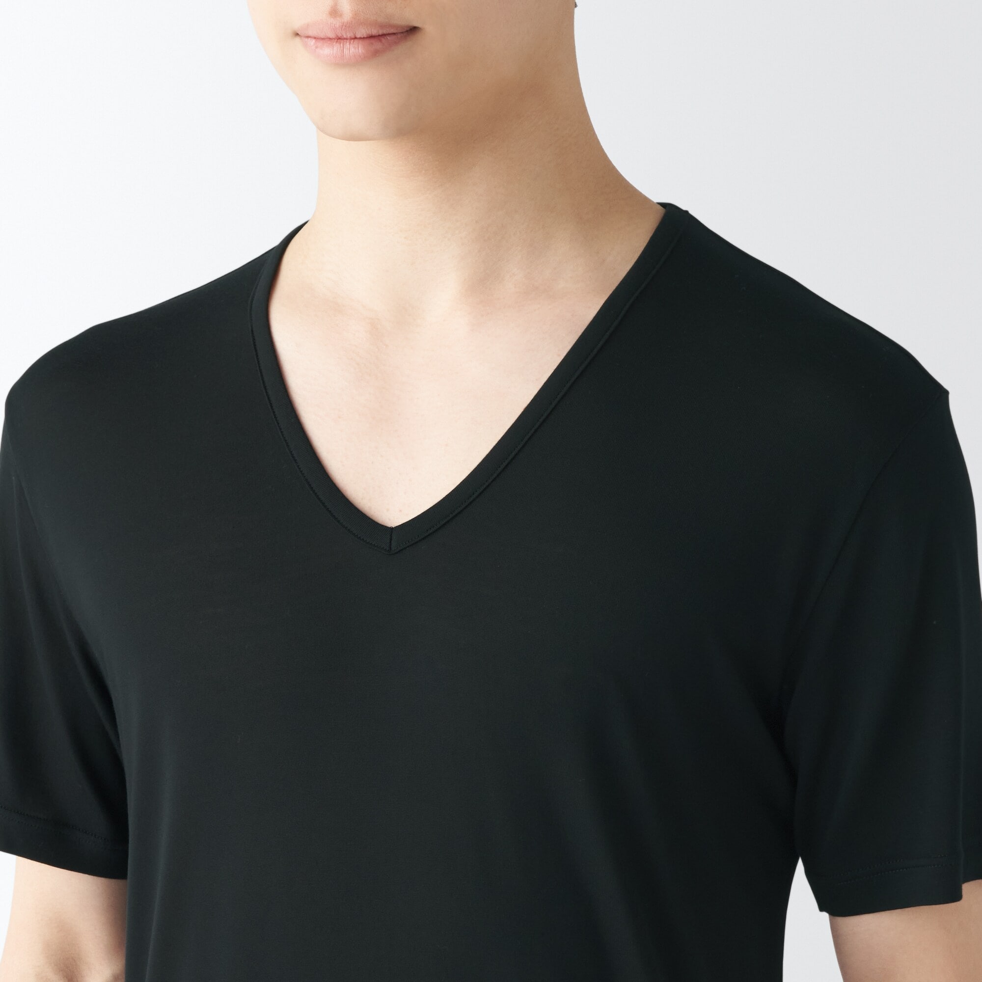 紳士　ひんやりなめらか　Ｖネック半袖Ｔシャツ