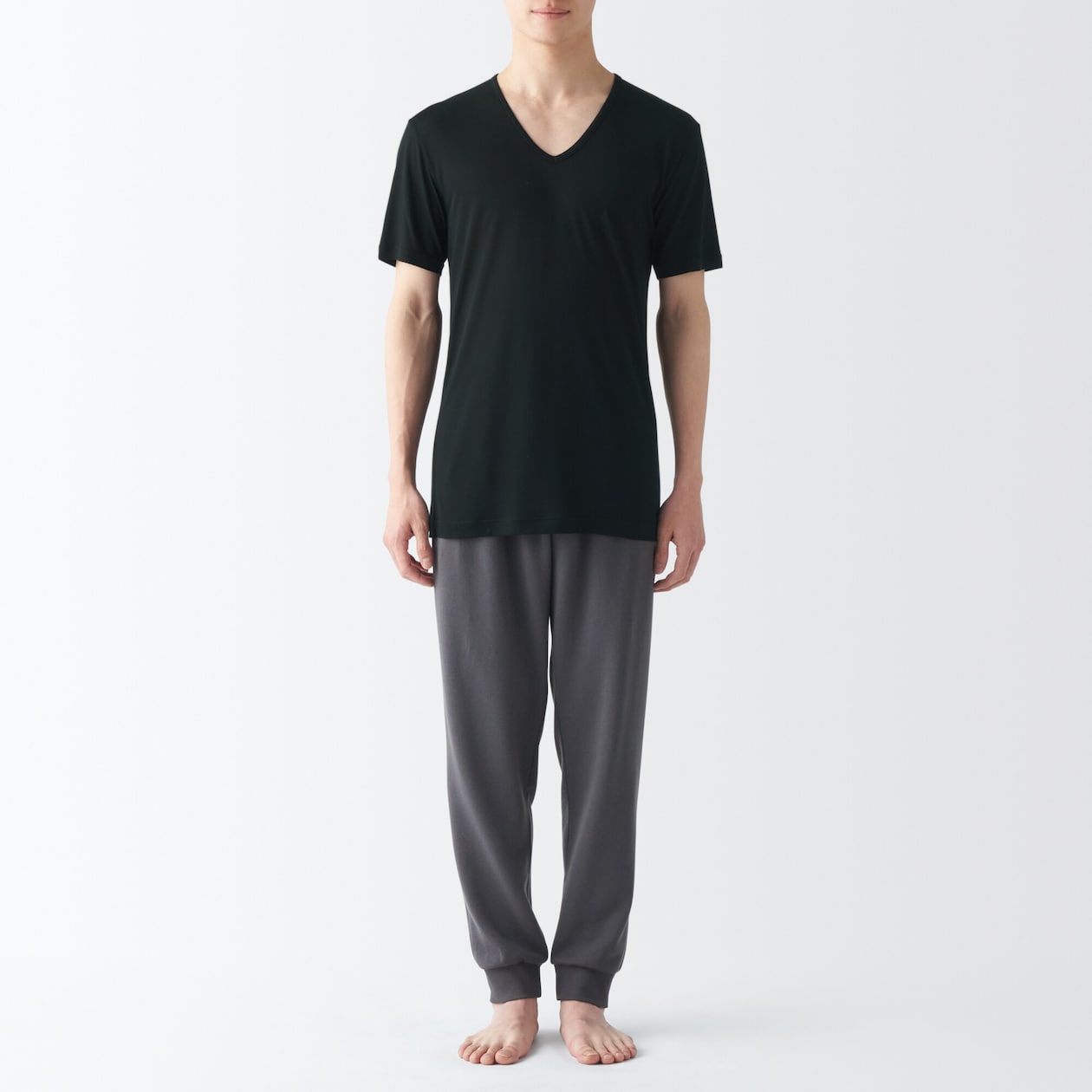 紳士　ひんやりなめらか　Ｖネック半袖Ｔシャツ