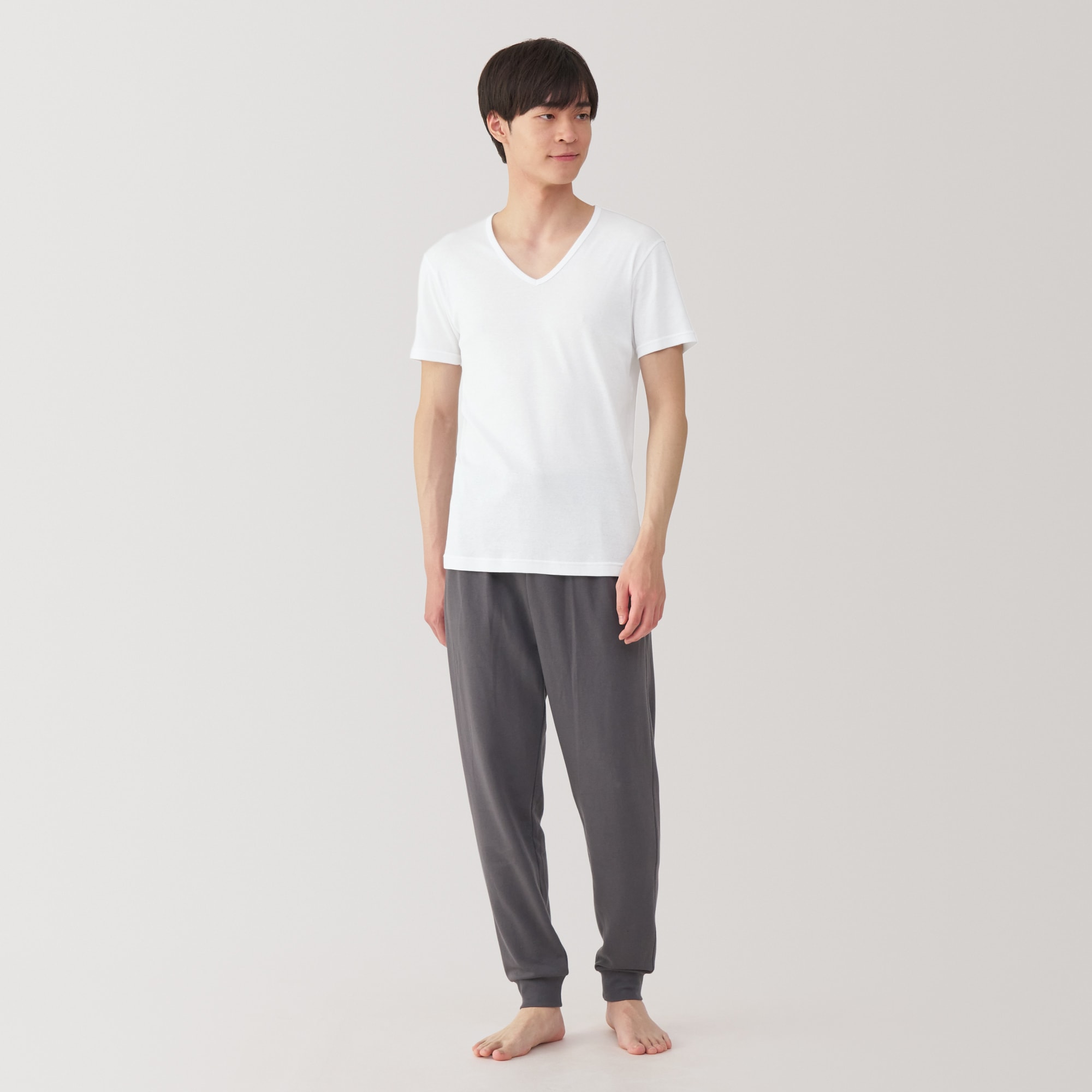 紳士　さらっと綿　Ｖネック半袖Ｔシャツ
