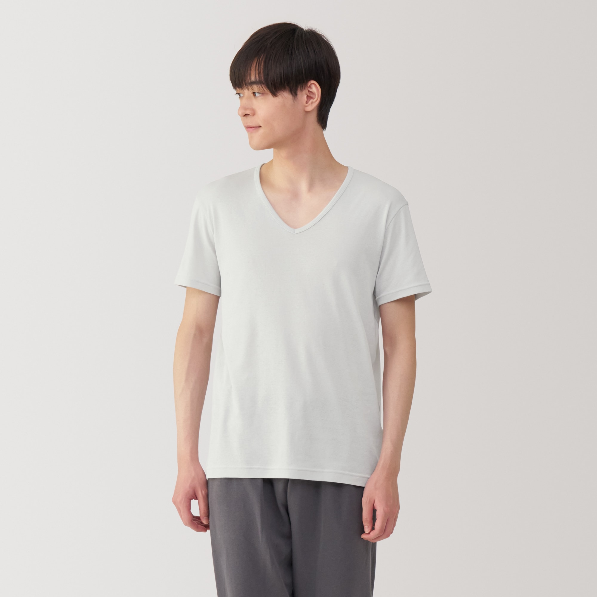 紳士　さらっと綿　Ｖネック半袖Ｔシャツ | 無印良品
