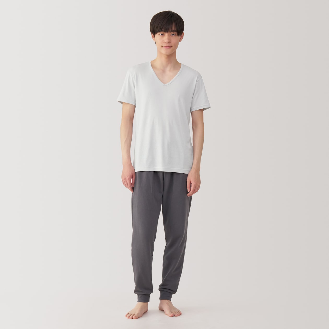 紳士　さらっと綿　Ｖネック半袖Ｔシャツ