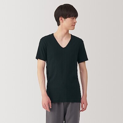 紳士　さらっと綿　Ｖネック半袖Ｔシャツ