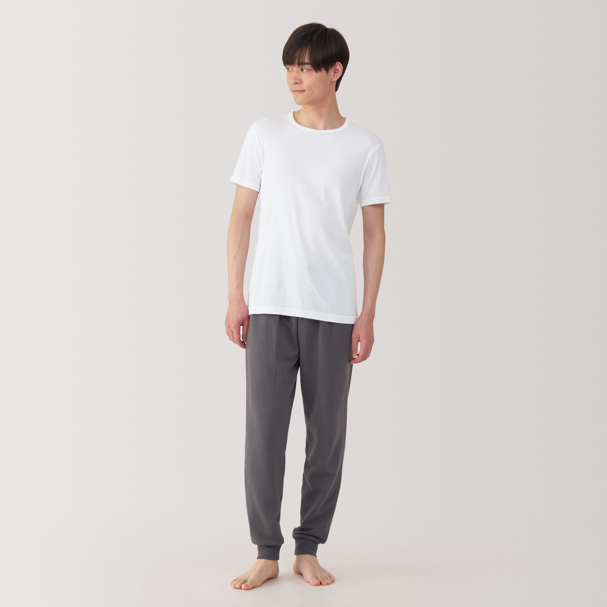 新品未使用/無印MUJIクルーネック半袖シャツ オーガニックコットン 紳士 さらっと綿 クルーネック半袖Tシャツ | 無印良品