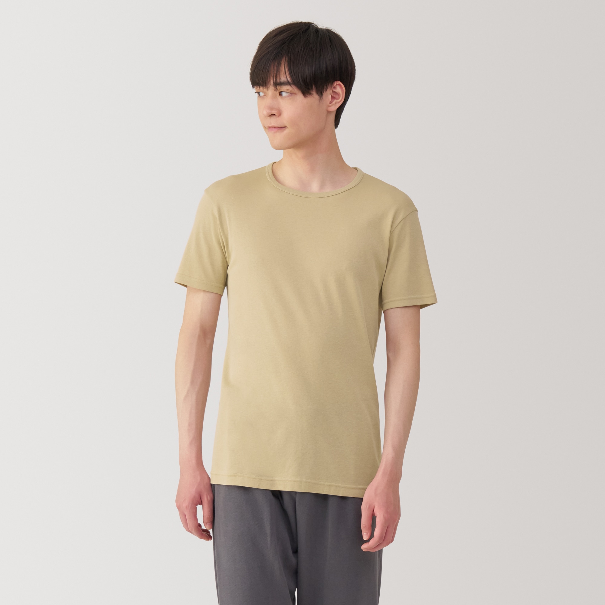 紳士 さらっと綿 クルーネック半袖Tシャツ | 無印良品