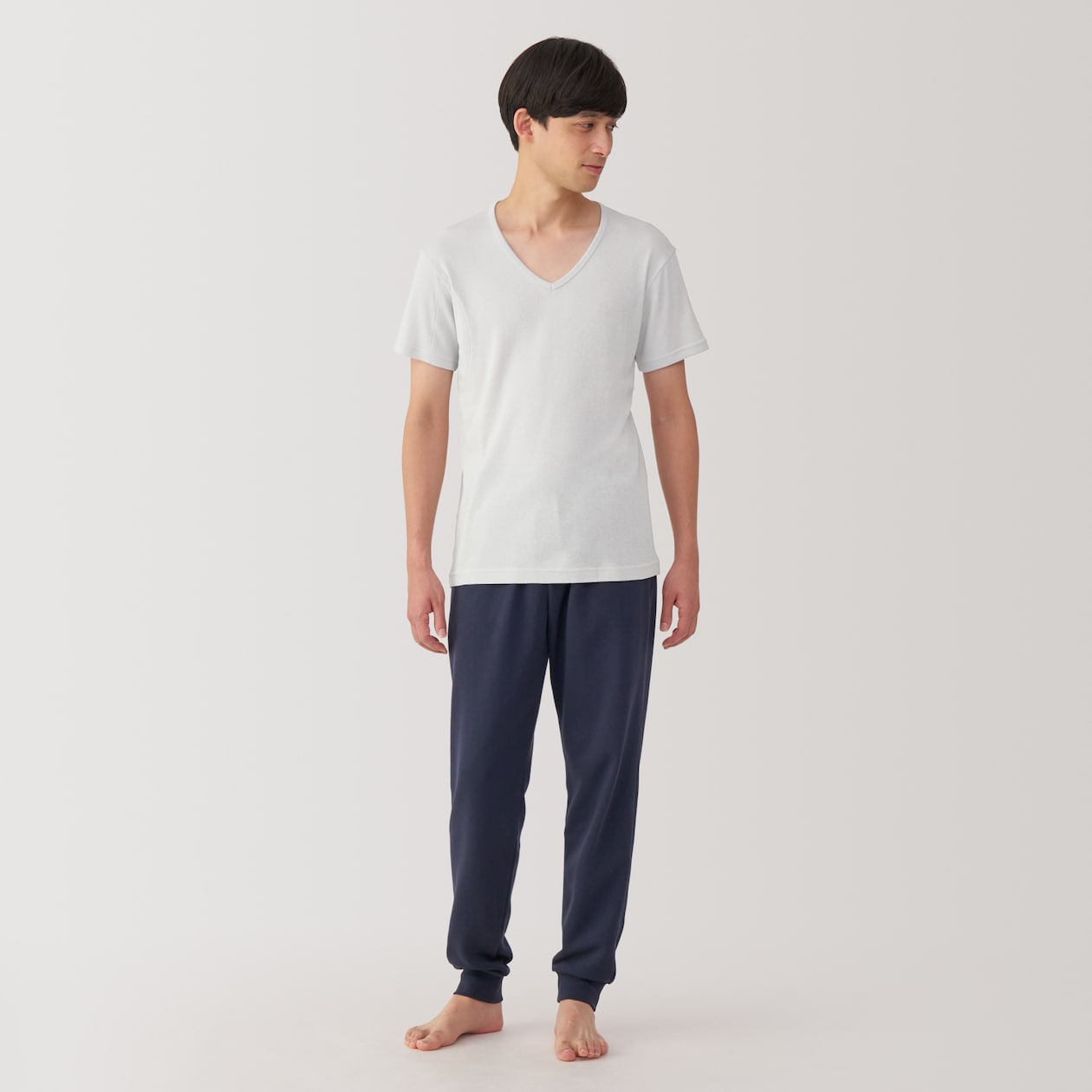 紳士　さらっと綿　汗取りパッド付　Ｖネック半袖Ｔシャツ