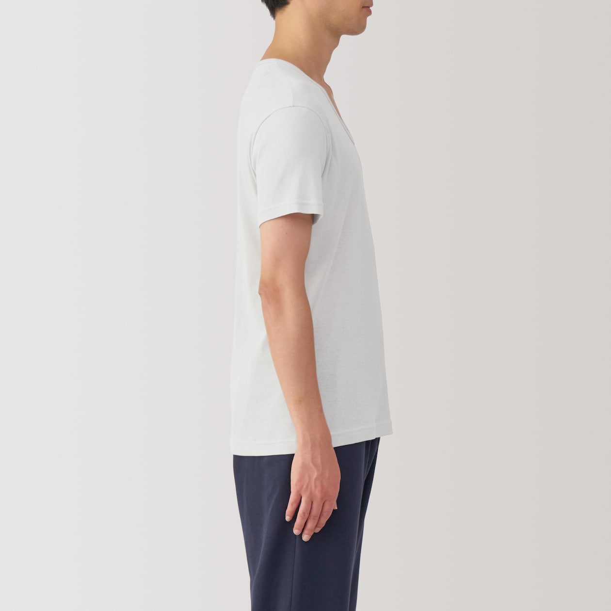 紳士　さらっと綿　汗取りパッド付　Ｖネック半袖Ｔシャツ