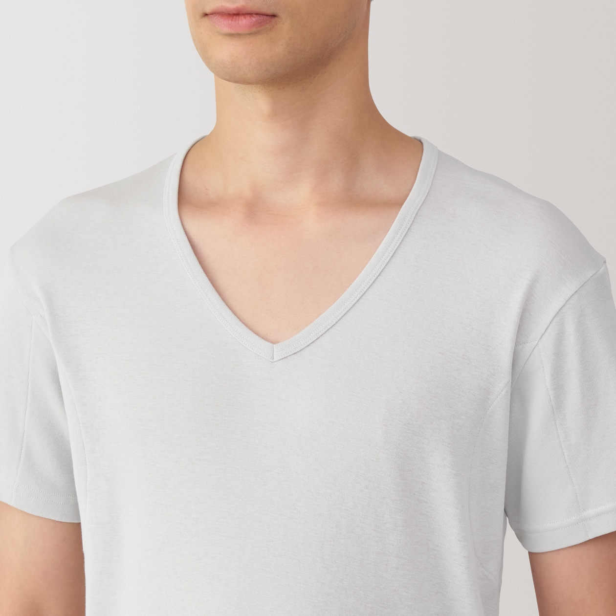 紳士　さらっと綿　汗取りパッド付　Ｖネック半袖Ｔシャツ