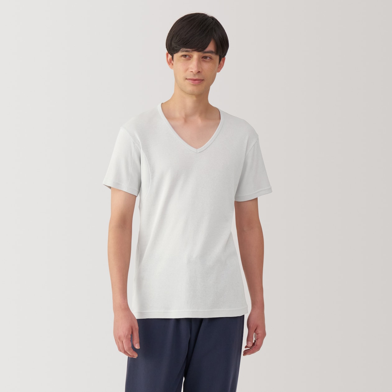 紳士　さらっと綿　汗取りパッド付　Ｖネック半袖Ｔシャツ