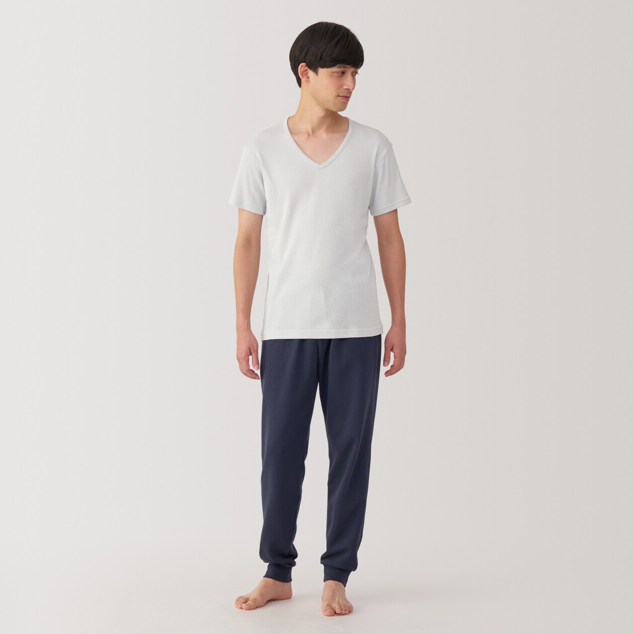 紳士　さらっと綿　汗取りパッド付　Ｖネック半袖Ｔシャツ