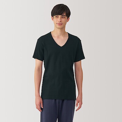 紳士　さらっと綿　汗取りパッド付　Ｖネック半袖Ｔシャツ