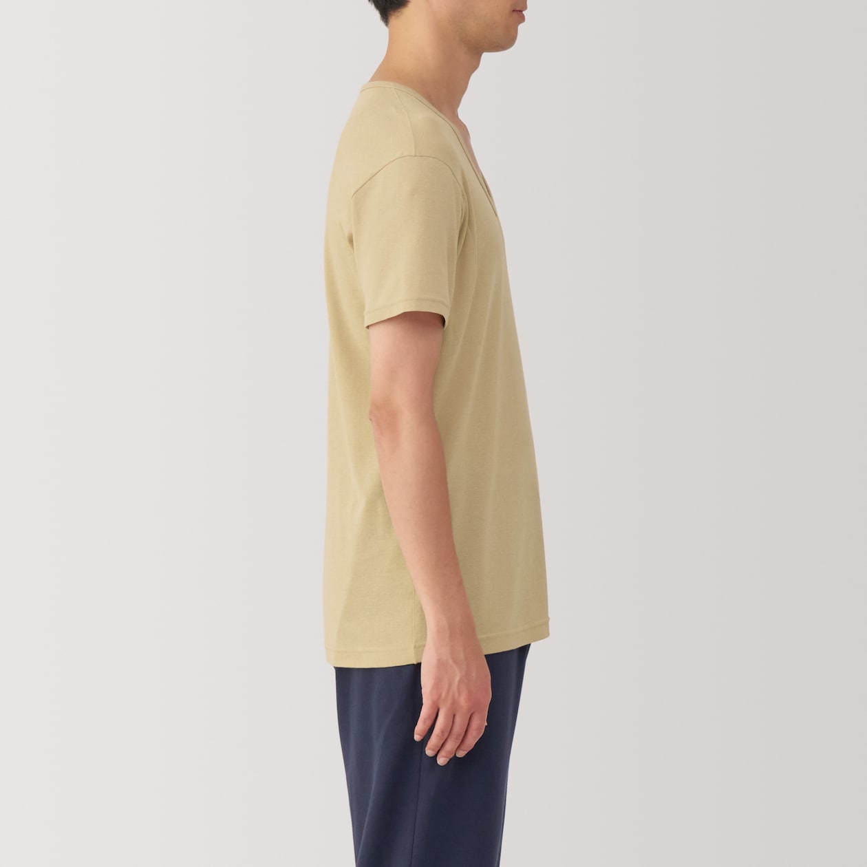 紳士　さらっと綿　汗取りパッド付　Ｖネック半袖Ｔシャツ