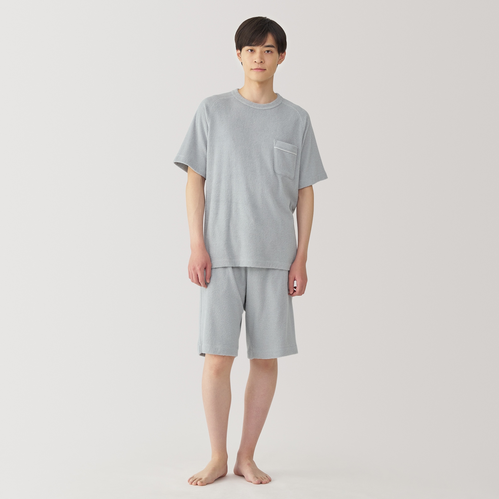 紳士 着るタオル 両面パイル 半袖ルームウェアセット | 無印良品
