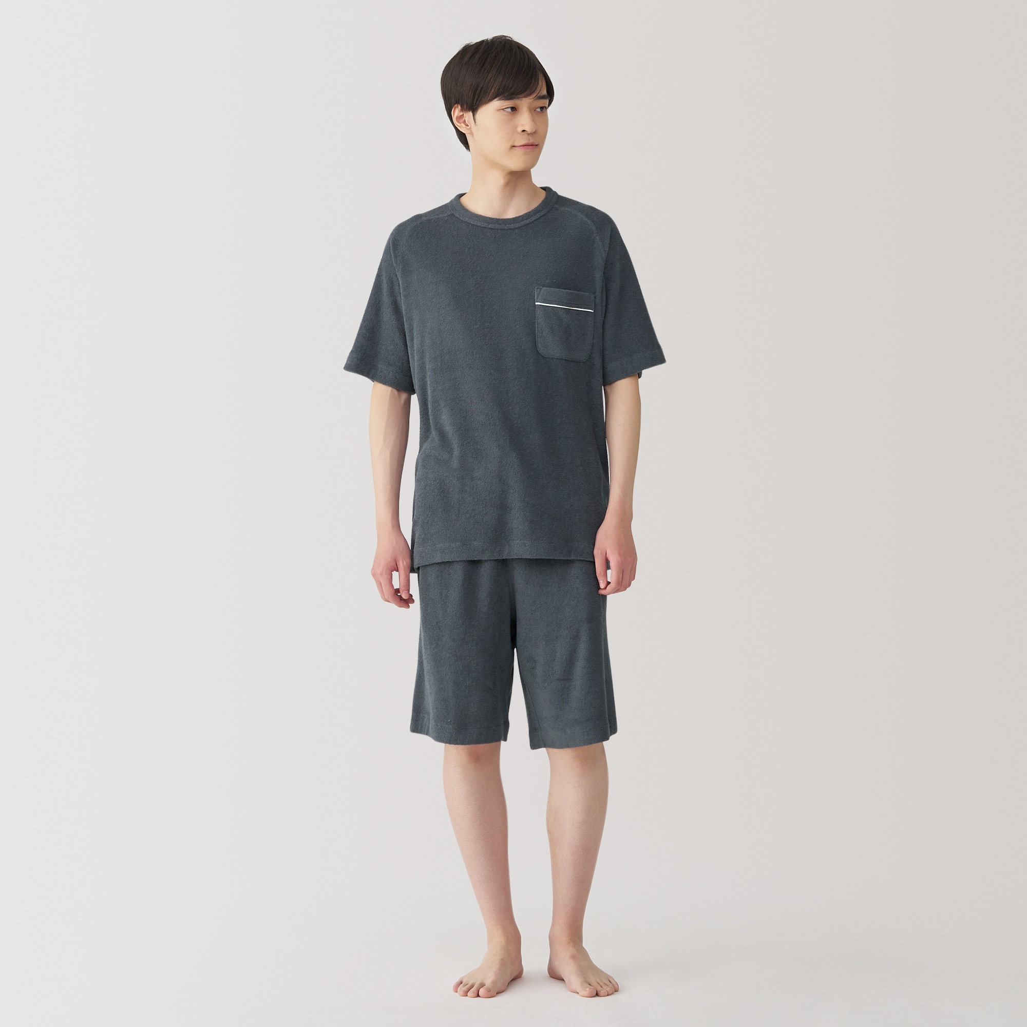 「２着セット」無印良品　着るタオル 両面パイル半袖パジャマ Mサイズ オフ白 婦人 着るタオル 両面パイル半袖パジャマ | 無印良品