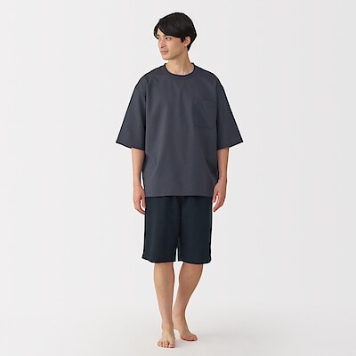 紳士　風を通す　半袖ルームウェアセット