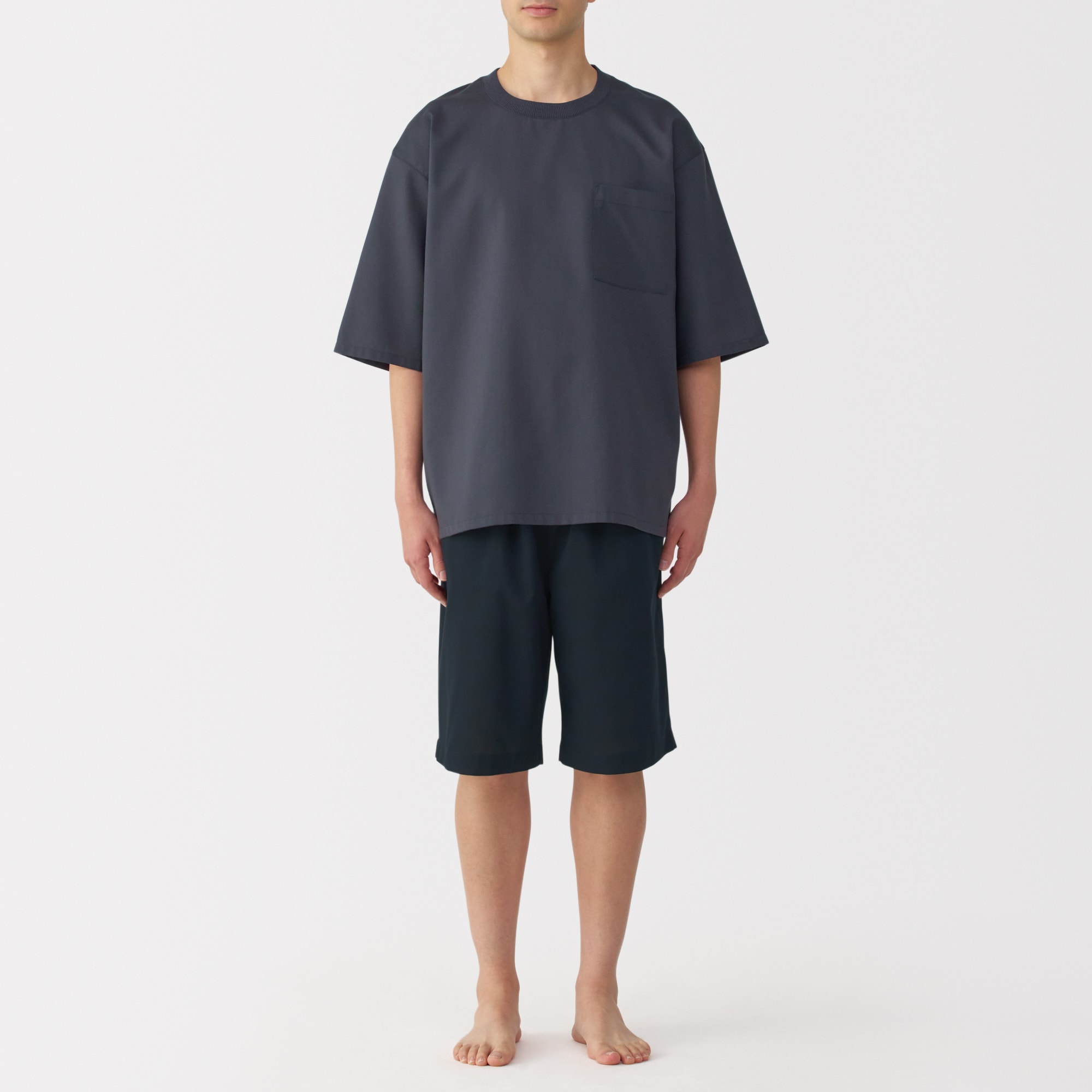 紳士　風を通す　半袖ルームウェアセット