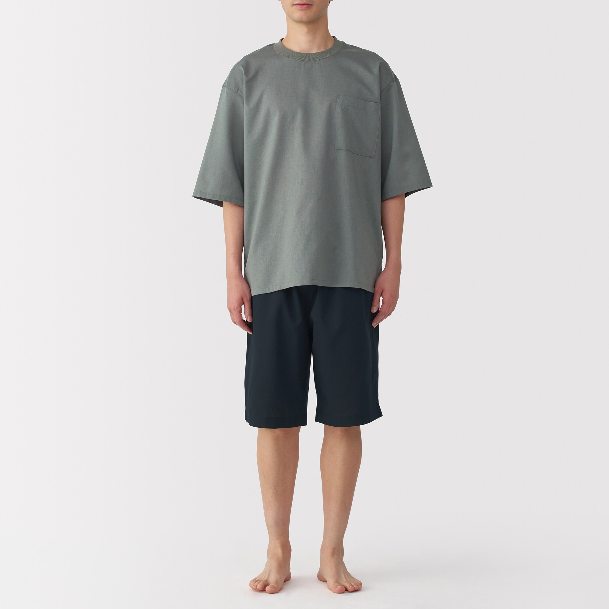 紳士　風を通す　半袖ルームウェアセット