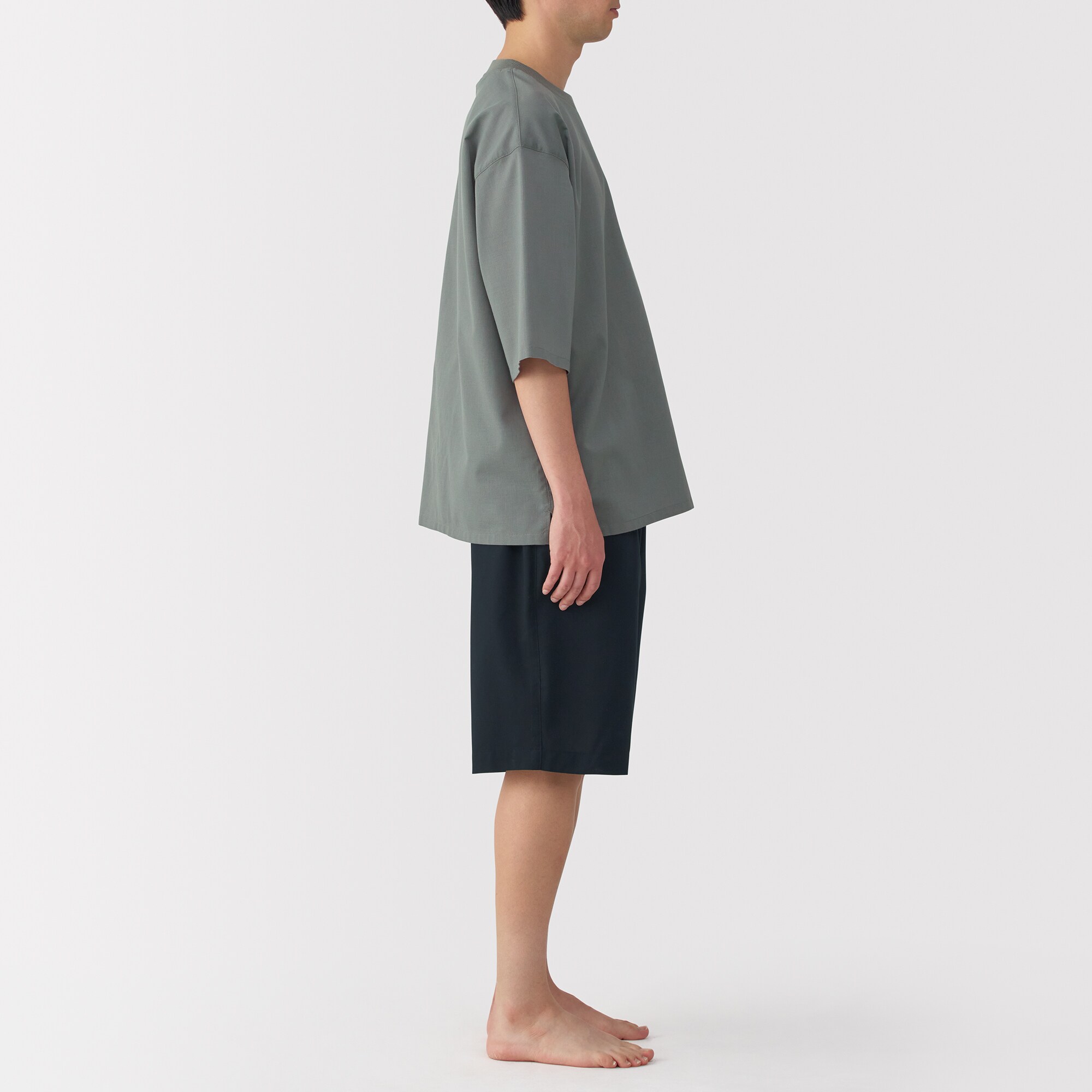 紳士　風を通す　半袖ルームウェアセット