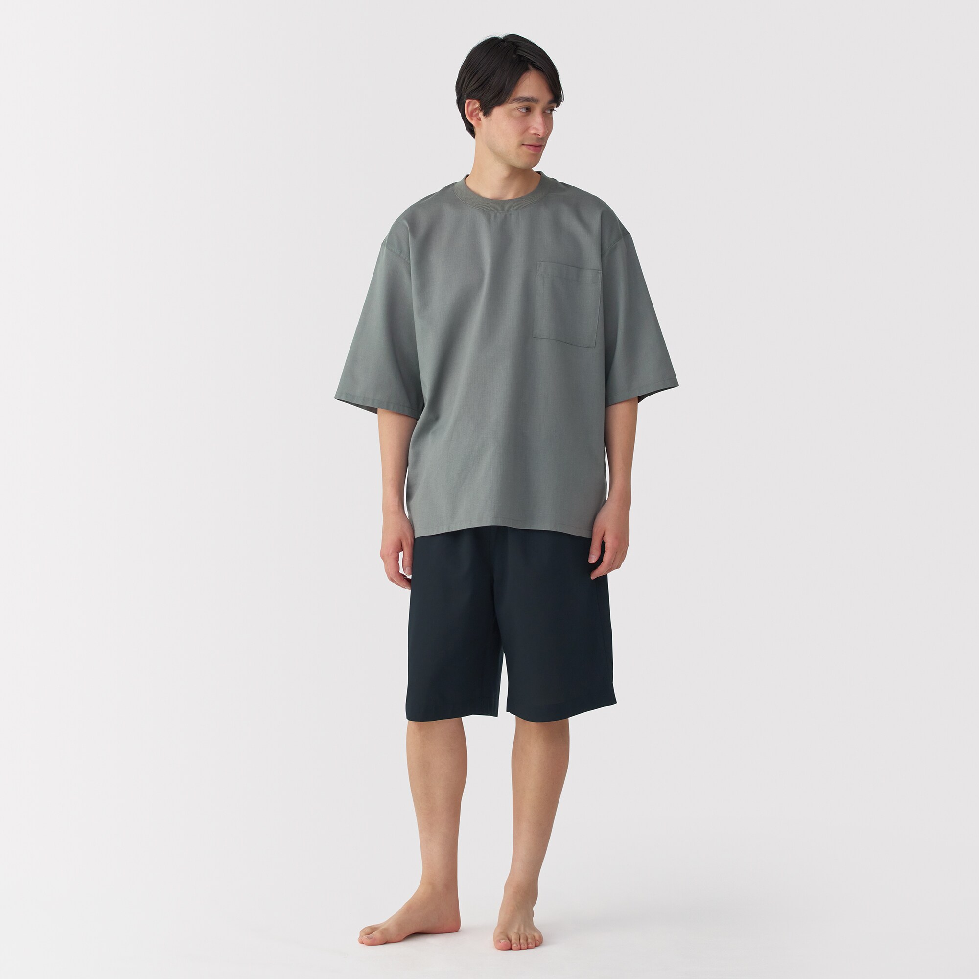 紳士　風を通す　半袖ルームウェアセット