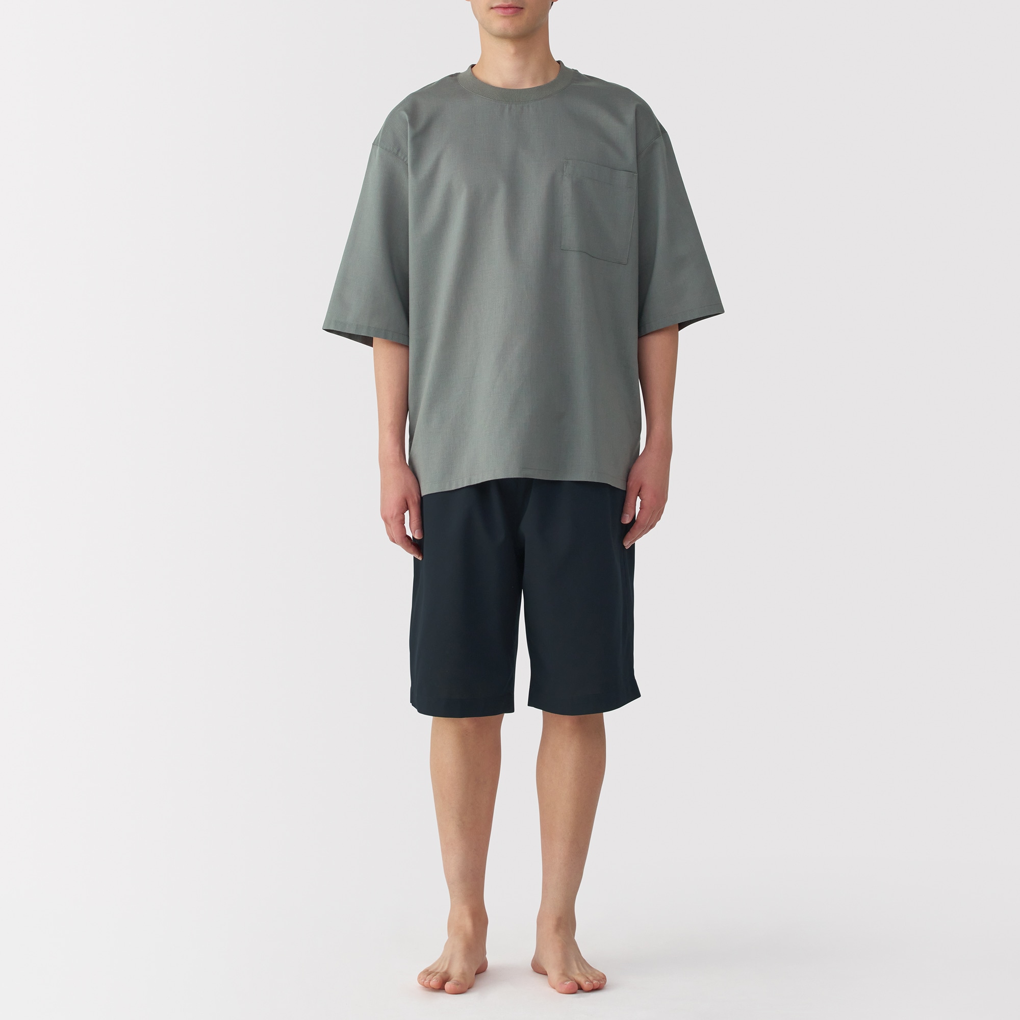 紳士　風を通す　半袖ルームウェアセット