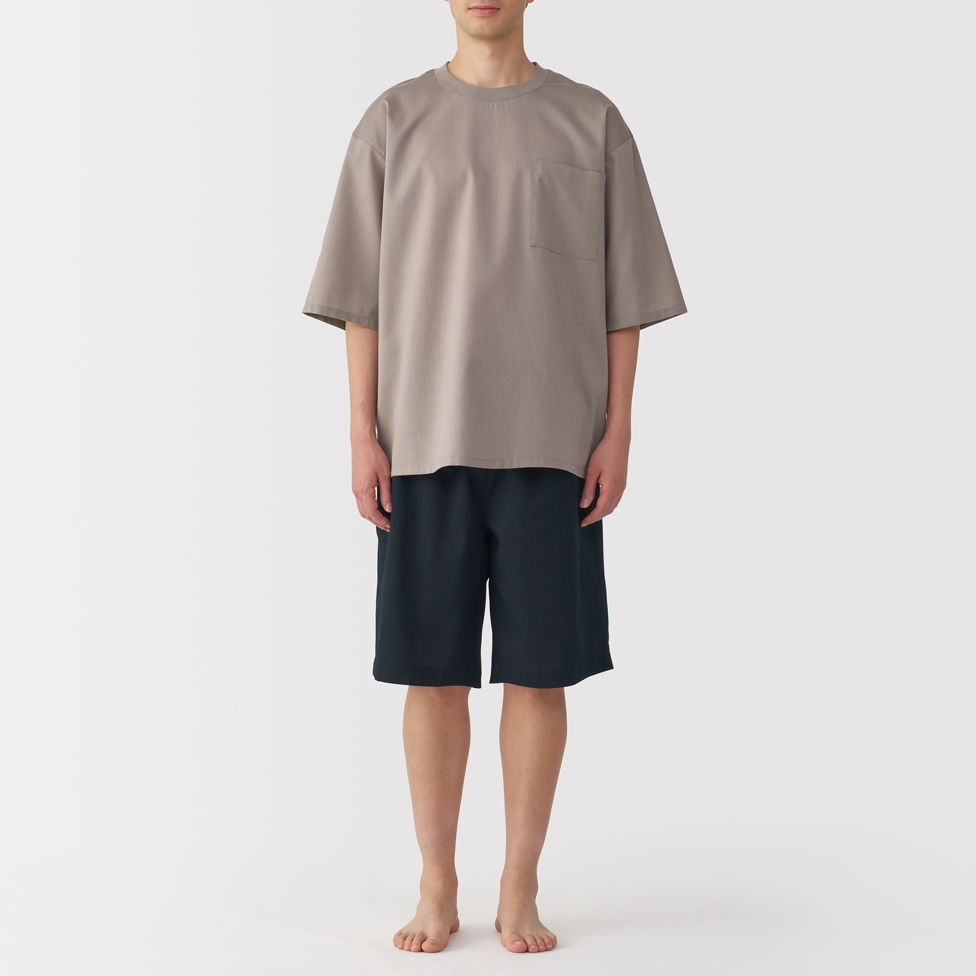 紳士　風を通す　半袖ルームウェアセット