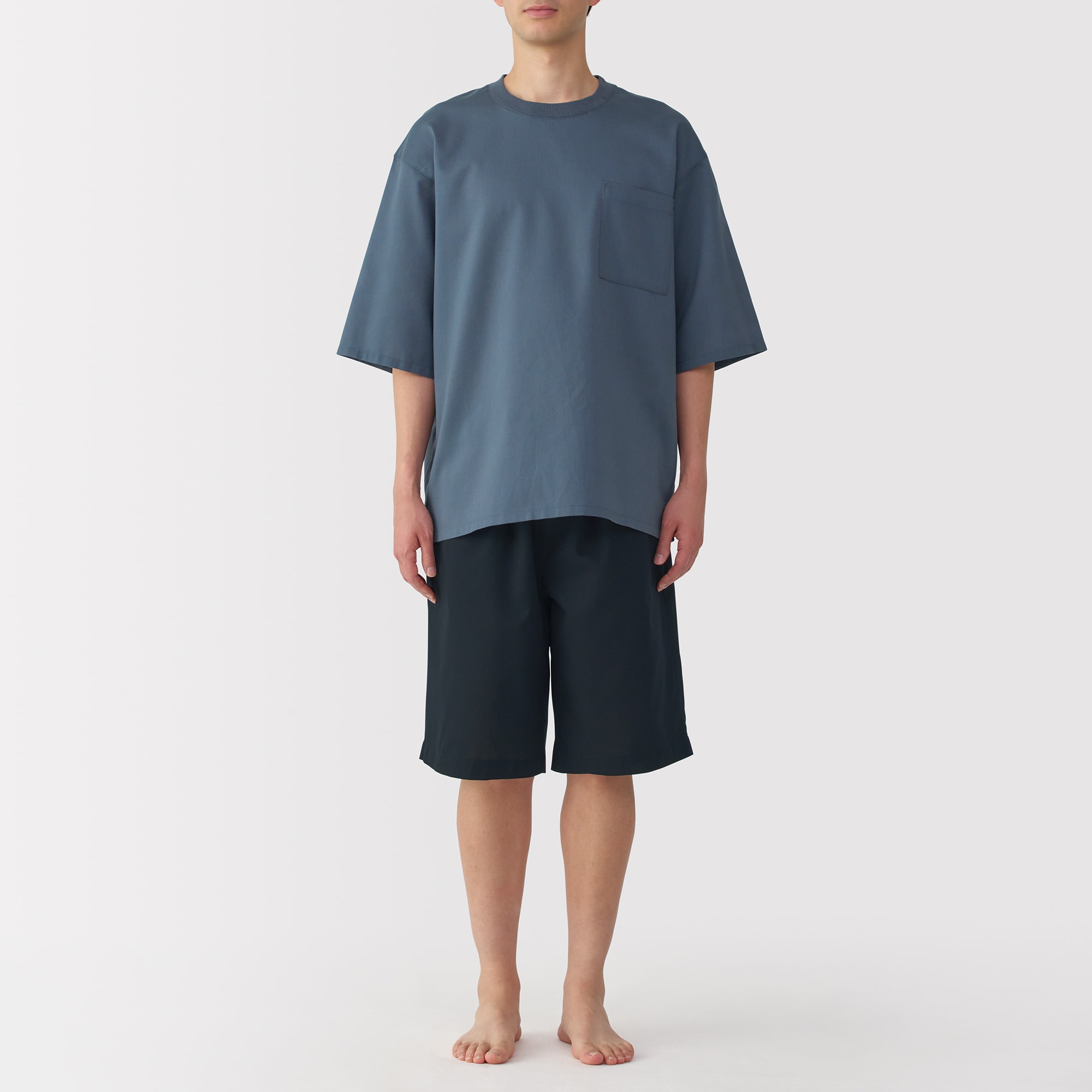 紳士　風を通す　半袖ルームウェアセット