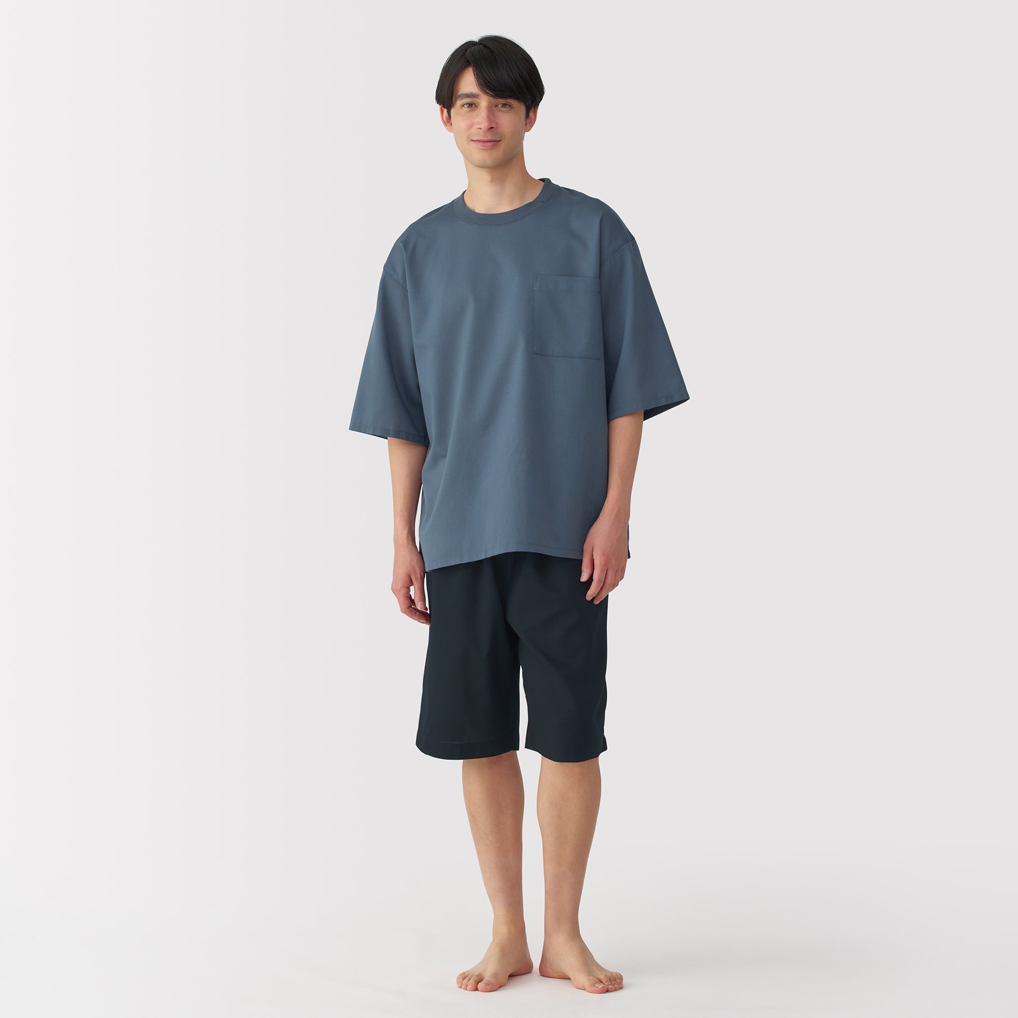 紳士　風を通す　半袖ルームウェアセット