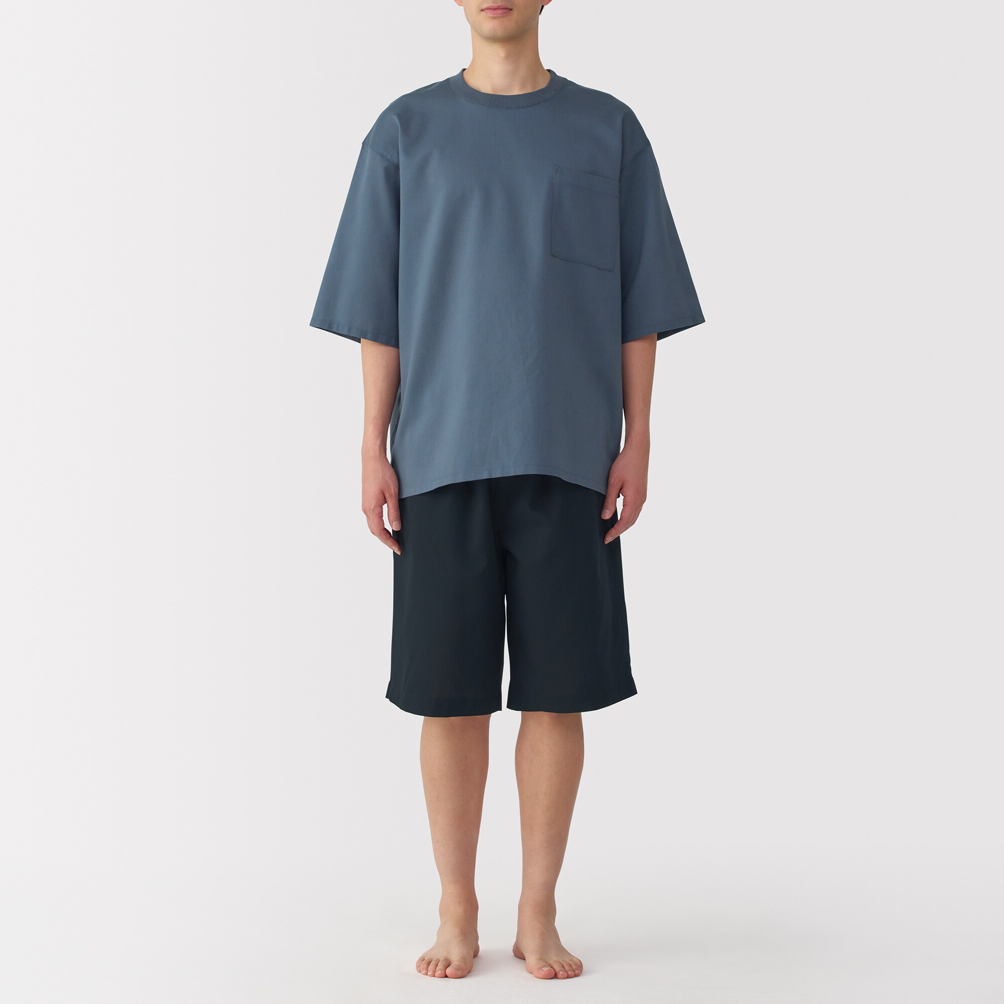 紳士　風を通す　半袖ルームウェアセット