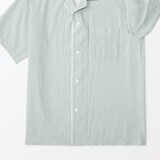 紳士　脇に縫い目のない　サッカー織　半袖パジャマ