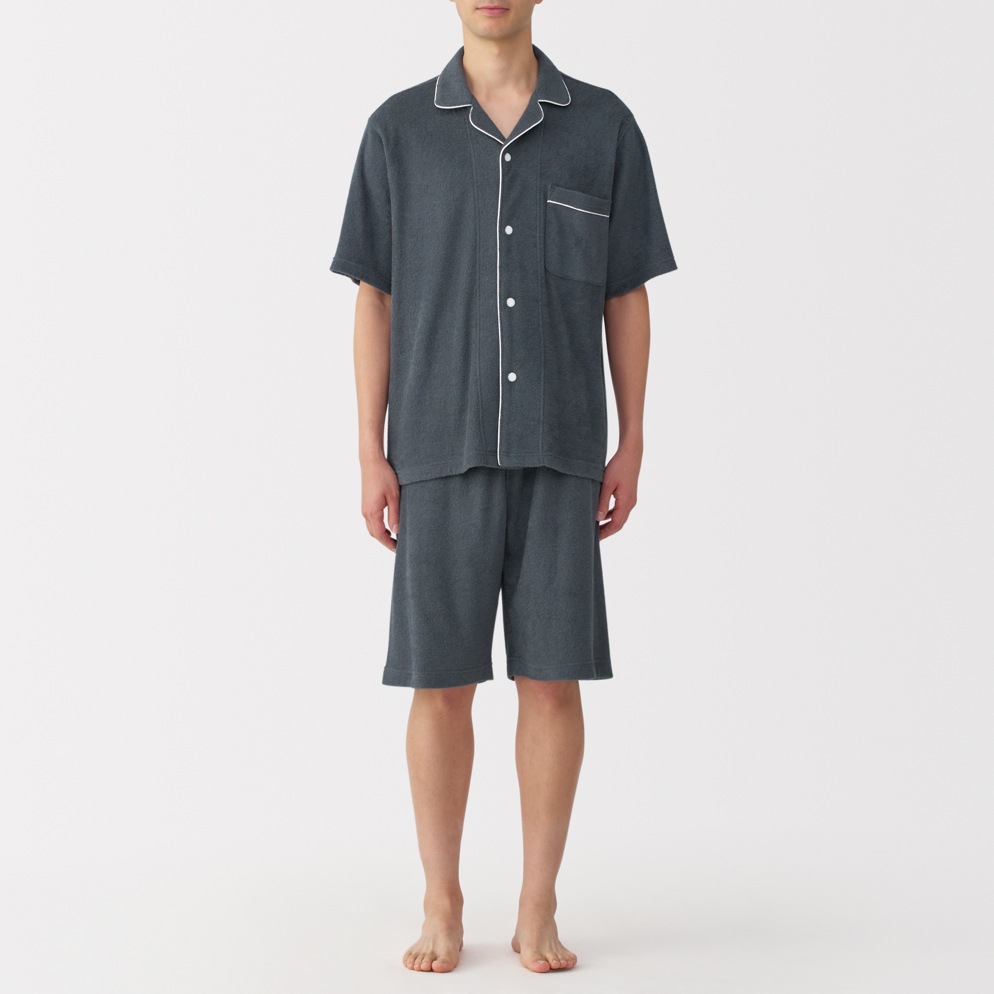 紳士　着るタオル　両面パイル　半袖パジャマ