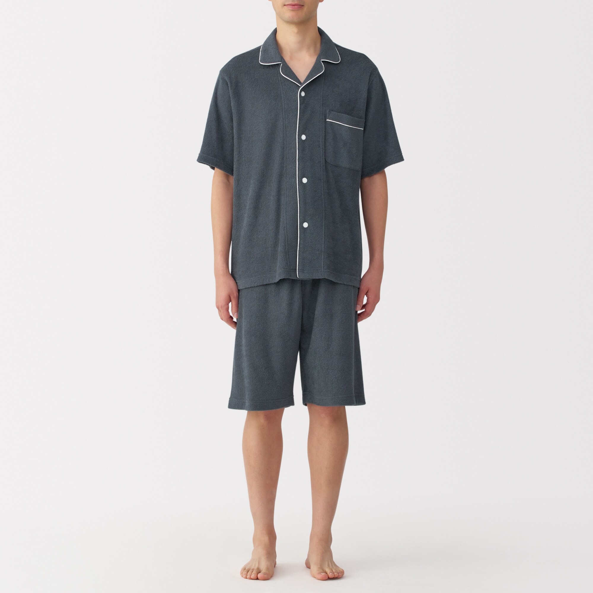 紳士　着るタオル　両面パイル　半袖パジャマ