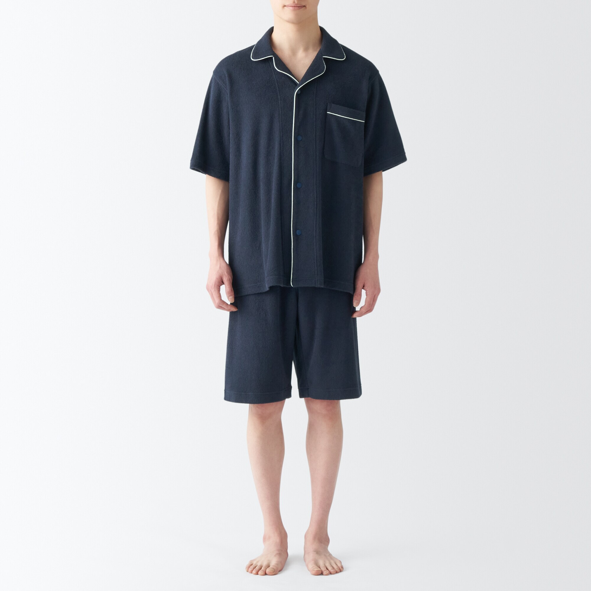 紳士　着るタオル　両面パイル　半袖パジャマ