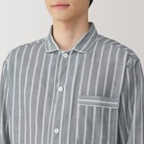 紳士　脇に縫い目のない　二重ガーゼ長袖パジャマ