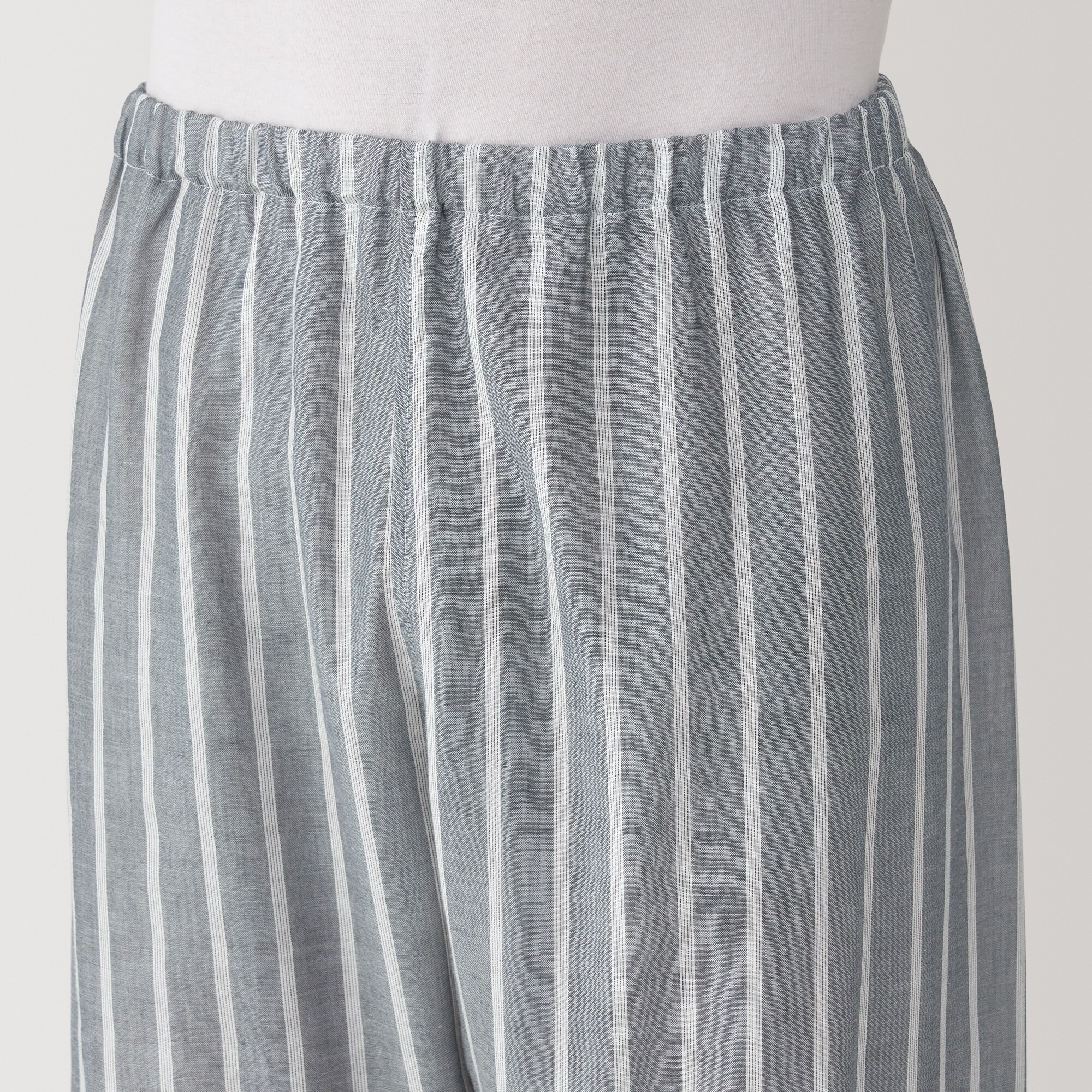 紳士　脇に縫い目のない　二重ガーゼ長袖パジャマ